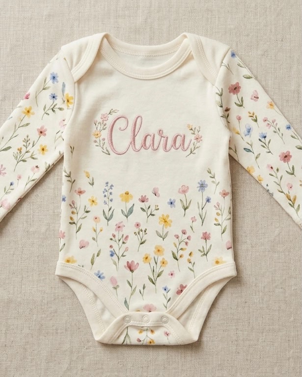 Body bordado personalizado com nome